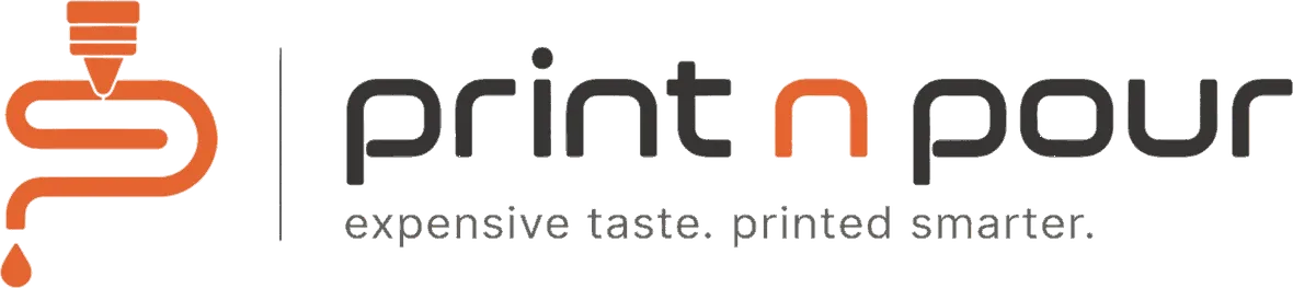 Print N Pour logo: expensive taste, printed smarter.